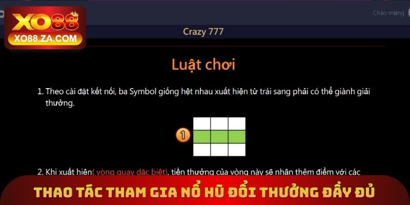 Thao tác tham gia nổ hũ đổi thưởng đầy đủ